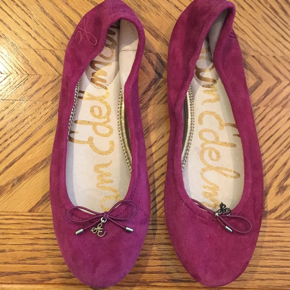 Sam Edelman Felicia Suede Ballet Flats Fuschia  7M